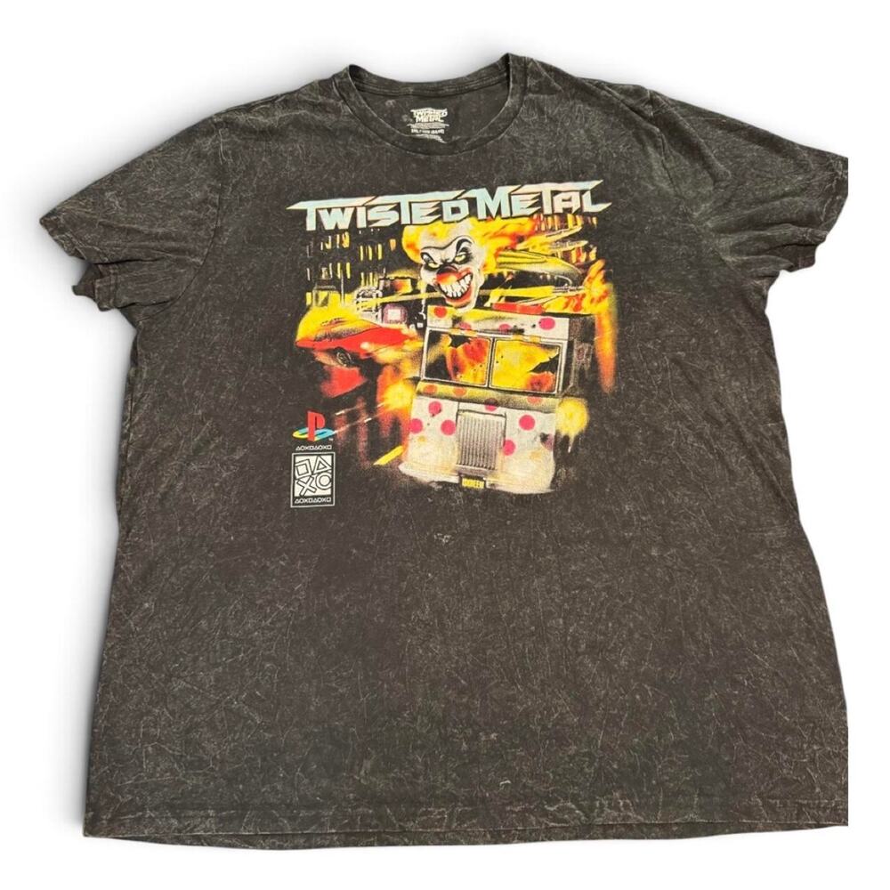 Twisted Metal Sweet Tooth PlayStation Graphic T-Shirt Men’s 3XL Acid Wash